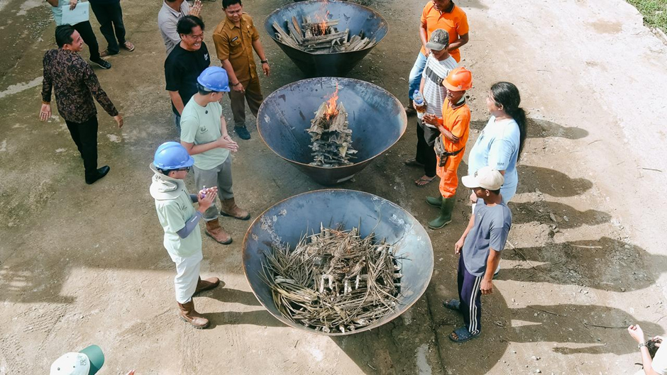 Biochar field work in Kepayang, Indonesia